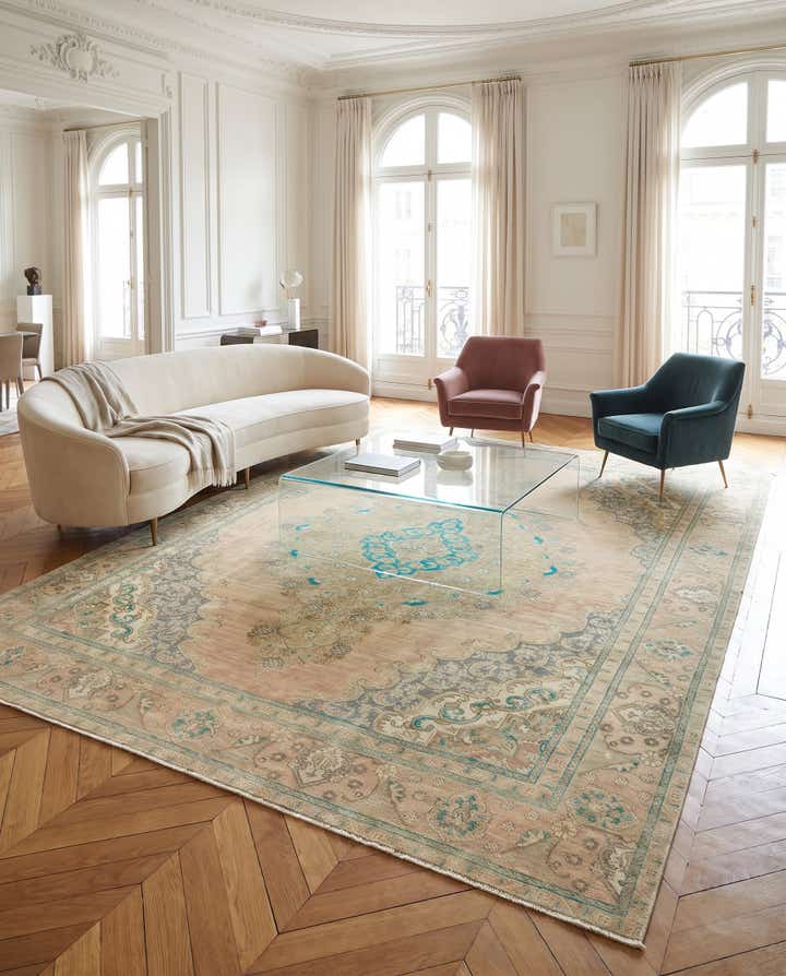 9' 6 x 12' Hand Knotted Ultra Vintage Persian Wool Rug