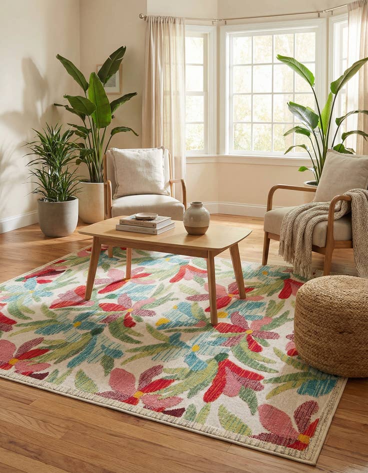 Detail image of  7' 10 x 7' 10  Washable Casablanca Indoor / Outdoor Square Rug