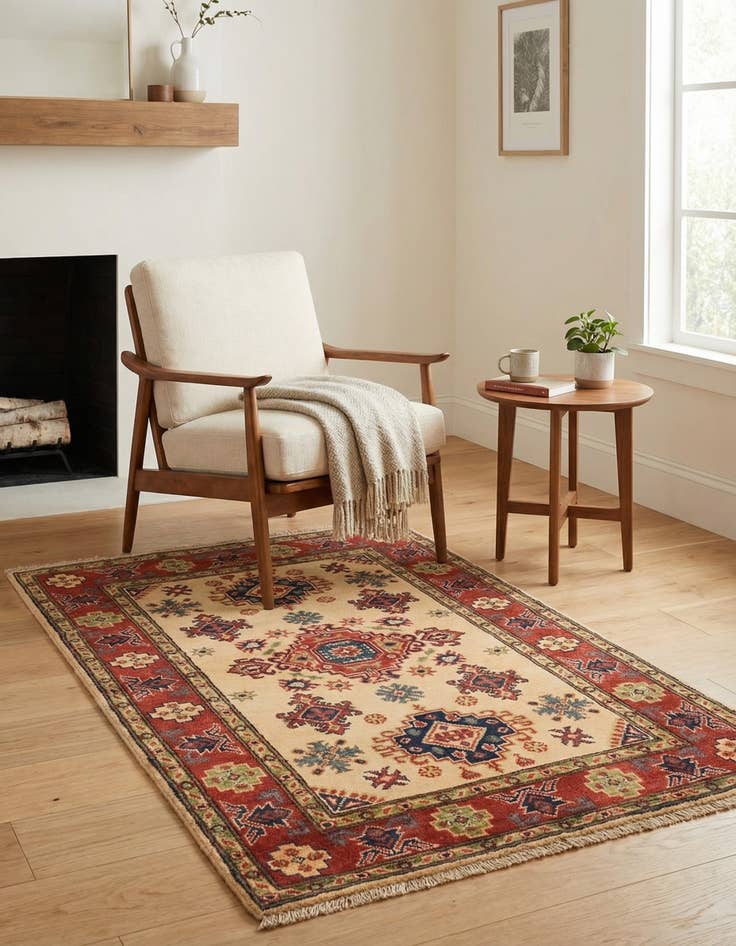 Detail image of 3' 3 x 5'  Hand Knotted Kazak Rug