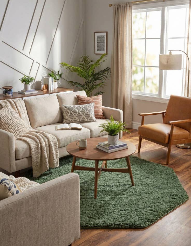 Detail image of 6' x 6' Everyday Shag Octagon Rug