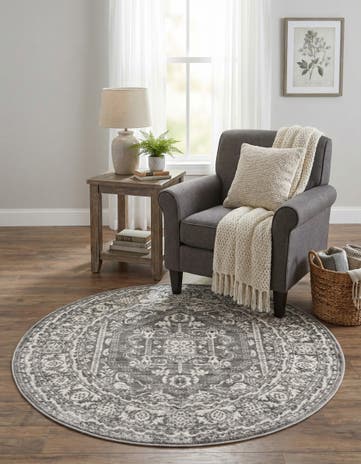 Gray Boston Round Rug