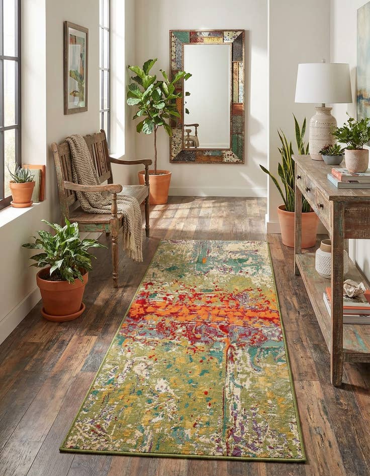 Detail image of 2' x 5'  Washable Modern Indoor / Outdoor Runner Rug