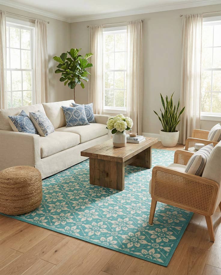 Detail image of 7' 10 x 10' Easy-Clean Lattice Indoor / Outdoor Rug