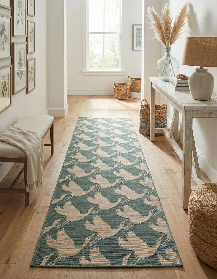 Detail image of  2' 7 x 10'  Washable Coastal Indoor / Outdoor Runner Rug