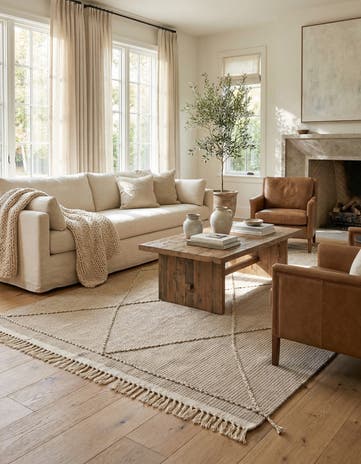 5' 4 x 8' 5 Hand Knotted Moroccan Wool Rug