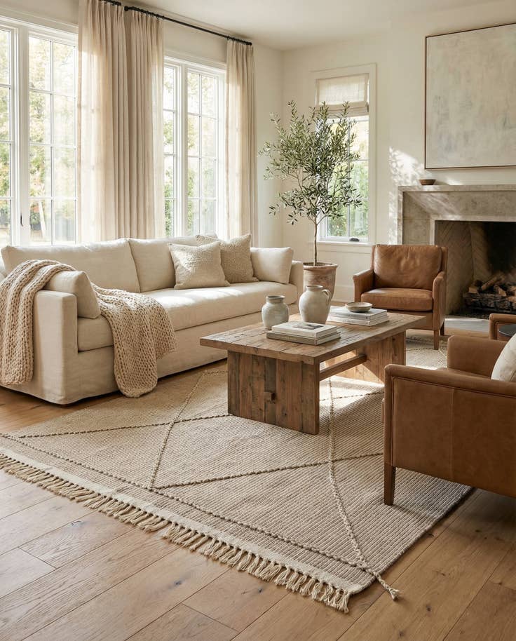 Detail image of 5' 4 x 8' 5 Hand Knotted Moroccan Wool Rug