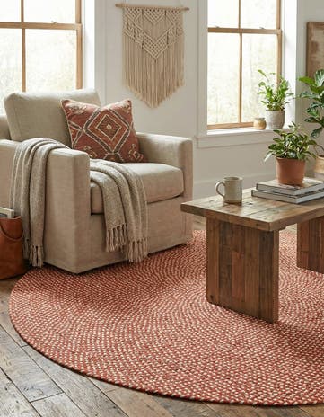 6' 1 x 6' 1 Handmade Tweed Braided Jute Round Rug