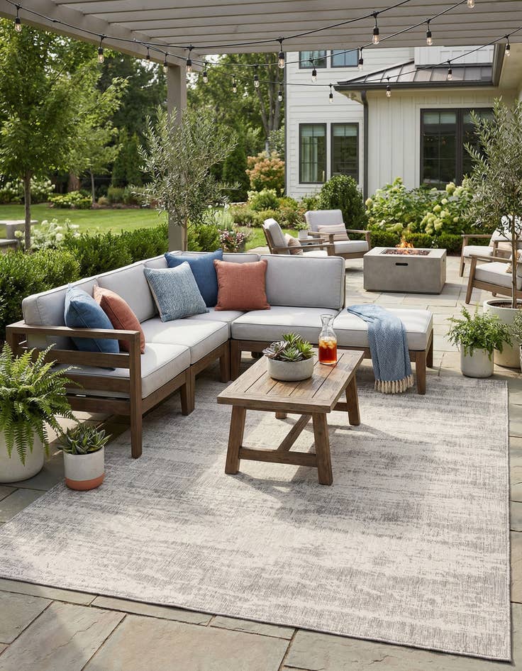 Detail image of 7' 10 x 11'  Washable Modern Indoor / Outdoor Rug