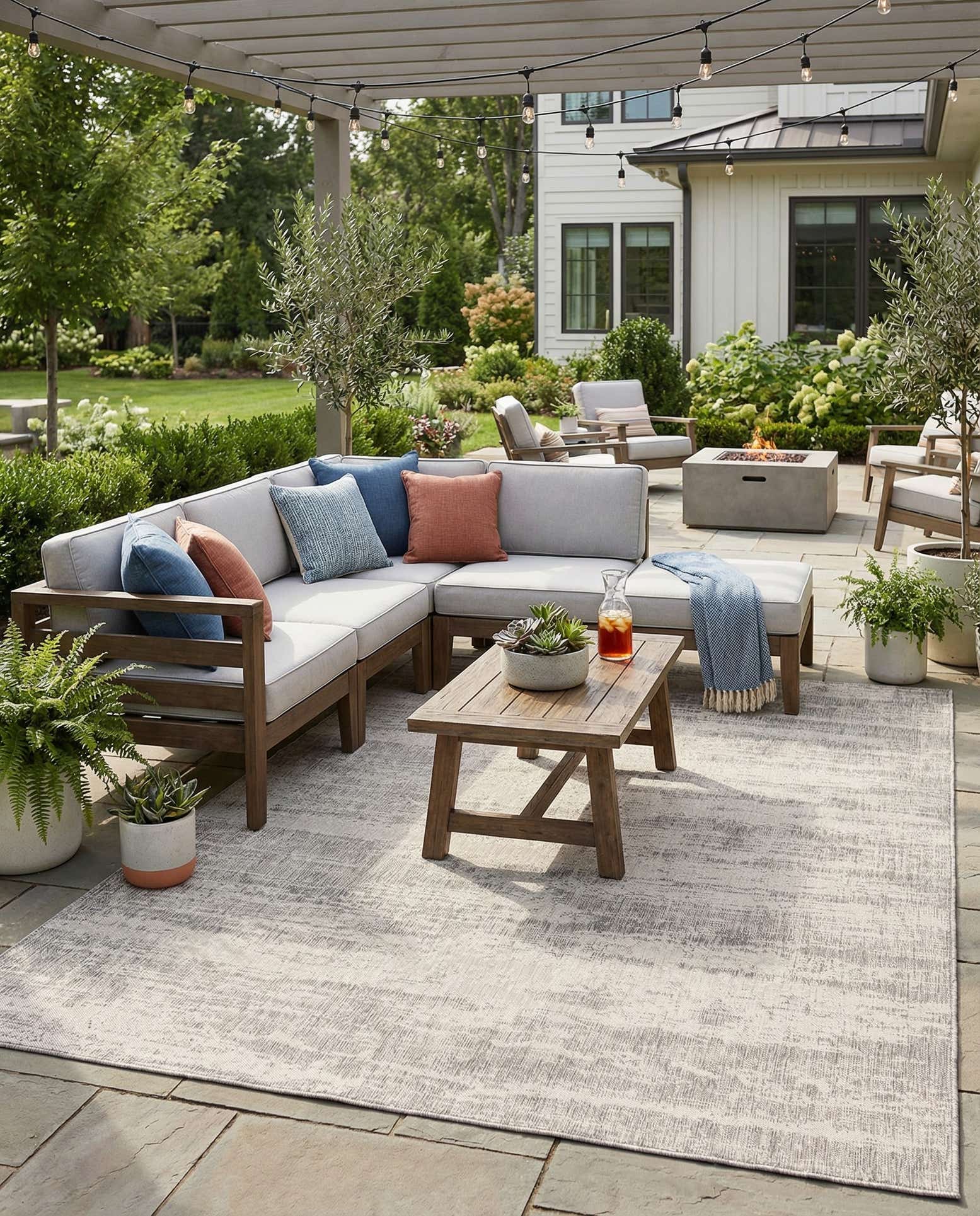 7' 10 x 11' Easy-Clean Modern Indoor / Outdoor Rug