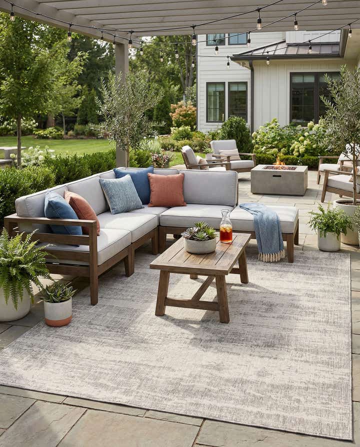 7' 10 x 11' Easy-Clean Modern Indoor / Outdoor Rug
