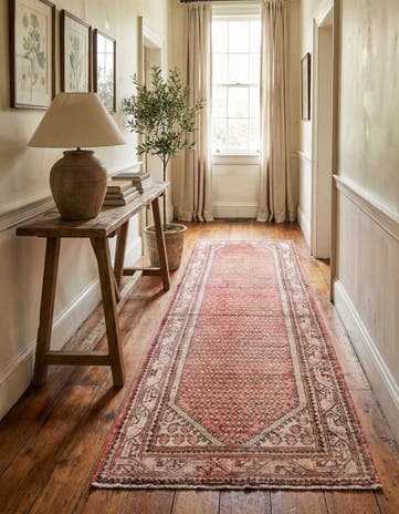3' 10 x 9' 9 Hand Knotted Ultra Vintage Persian Wool Runner Rug