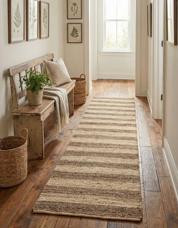 2' 7 x 10' Handmade Braided Jute Runner Rug