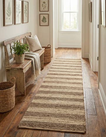 2' 7 x 10' Handmade Braided Jute Runner Rug
