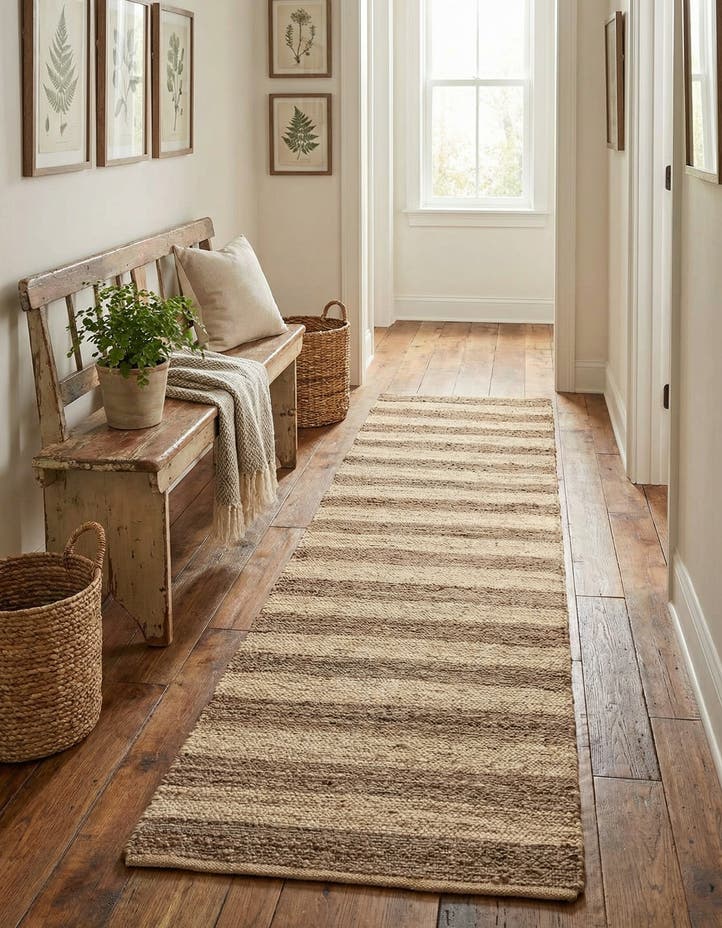 2' 7 x 10' Handmade Braided Jute Runner Rug
