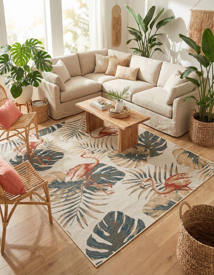 Detail image of  7' 10 x 10'  Washable Baja Indoor / Outdoor Rug