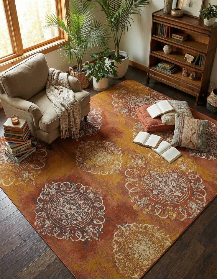 Detail image of  10' x 12' 2  Washable Modern Indoor / Outdoor Rug