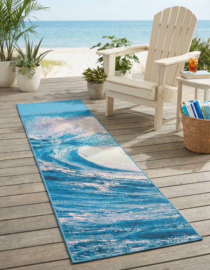 Detail image of 2' x 8'  Washable Modern Indoor / Outdoor Runner Rug