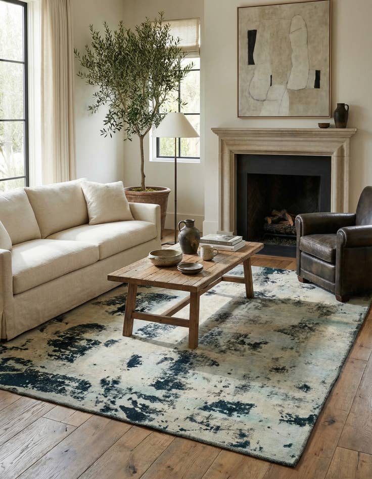 Detail image of 5' 10 x 7' 6  Hand Knotted Ultra Vintage Persian Wool Rug