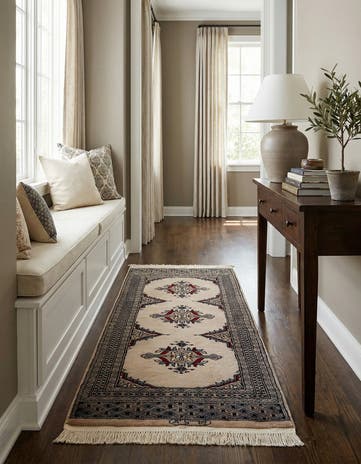 2' x 3' 11 Hand Knotted Bokhara Wool Runner Rug