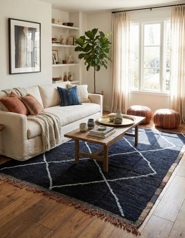 8' 2 x 10' 5 Hand Knotted Moroccan Wool Rug