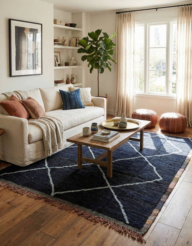 Detail image of 8' 2 x 10' 5  Hand Knotted Moroccan Wool Rug