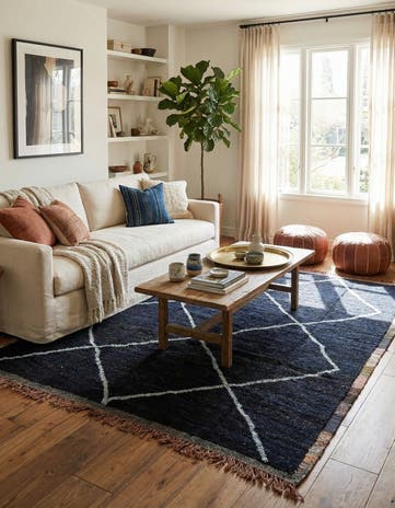 8' 2 x 10' 5 Hand Knotted Moroccan Wool Rug