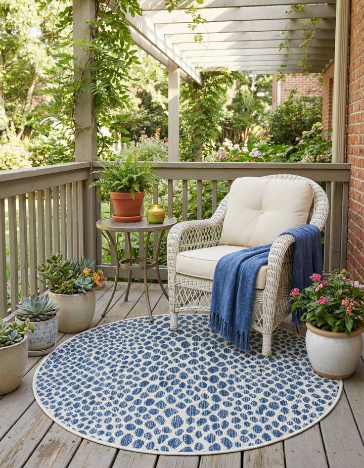Detail image of 3' x 3'  Washable Jill Zarin Cape Town Indoor / Outdoor Round Rug