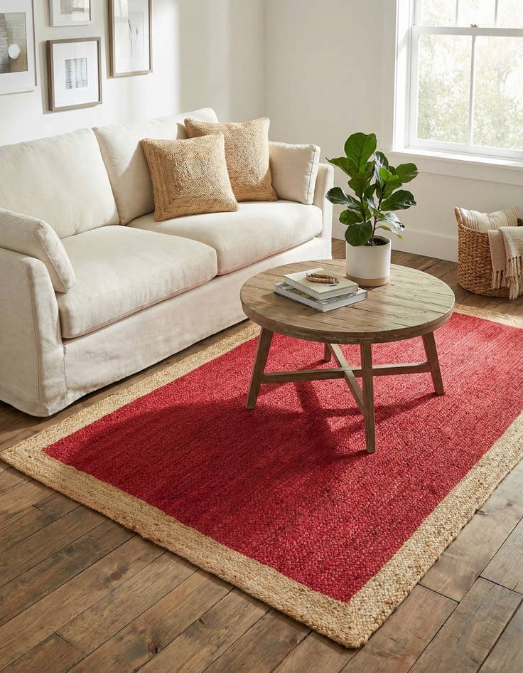 Detail image of 4' 1 x 6' 1  Hand Braided Jute Rug