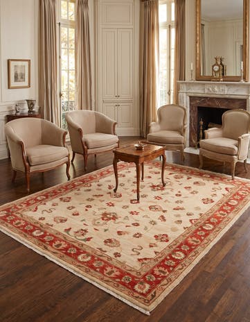 4' 11 x 6' 2 Hand Knotted Ziegler Rug