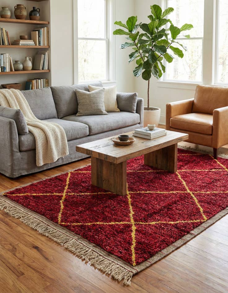 Detail image of 4' x 6' 4  Hand Knotted Moroccan Wool Rug