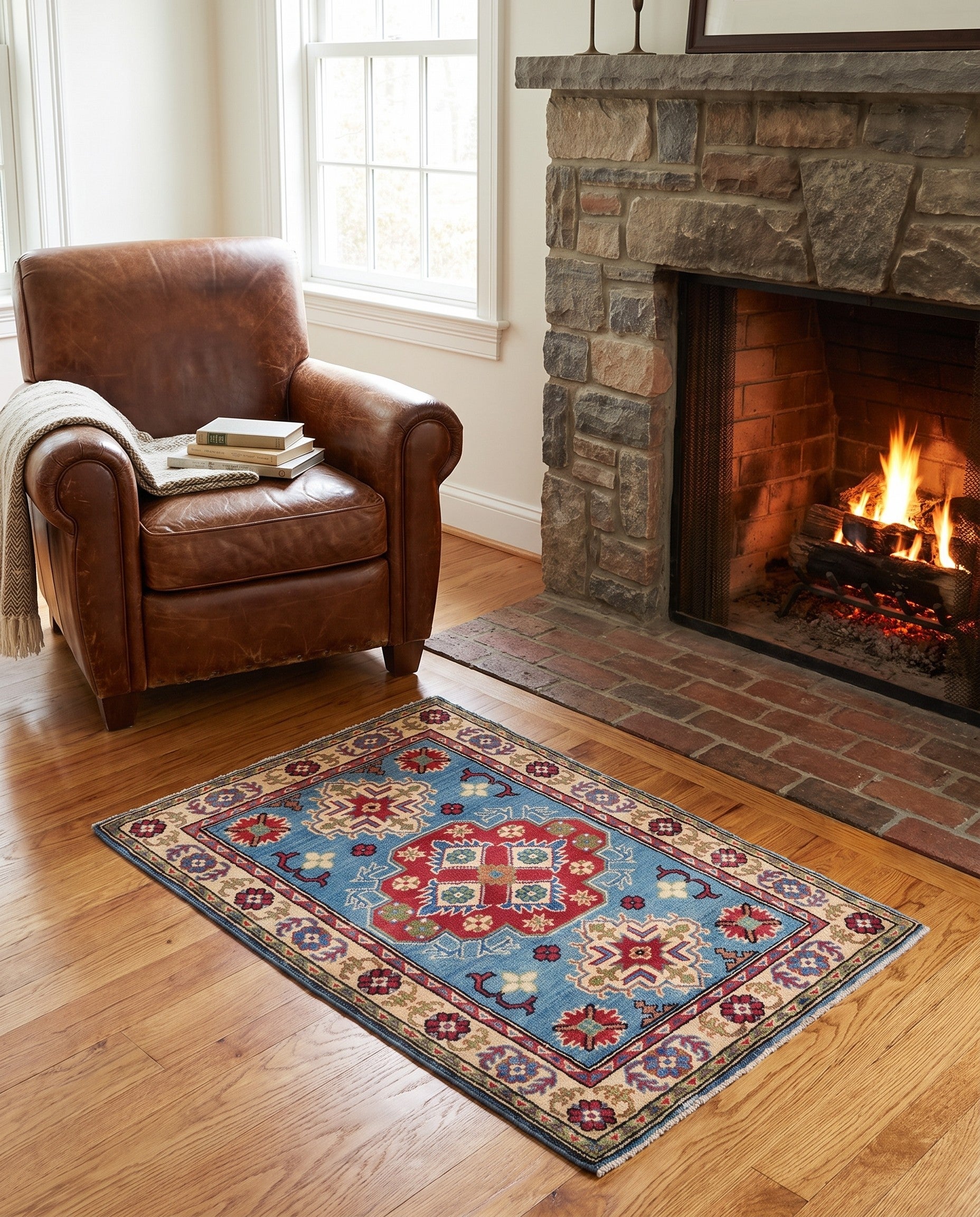 2' 9 x 4' 2 Hand Knotted Kazak Rug
