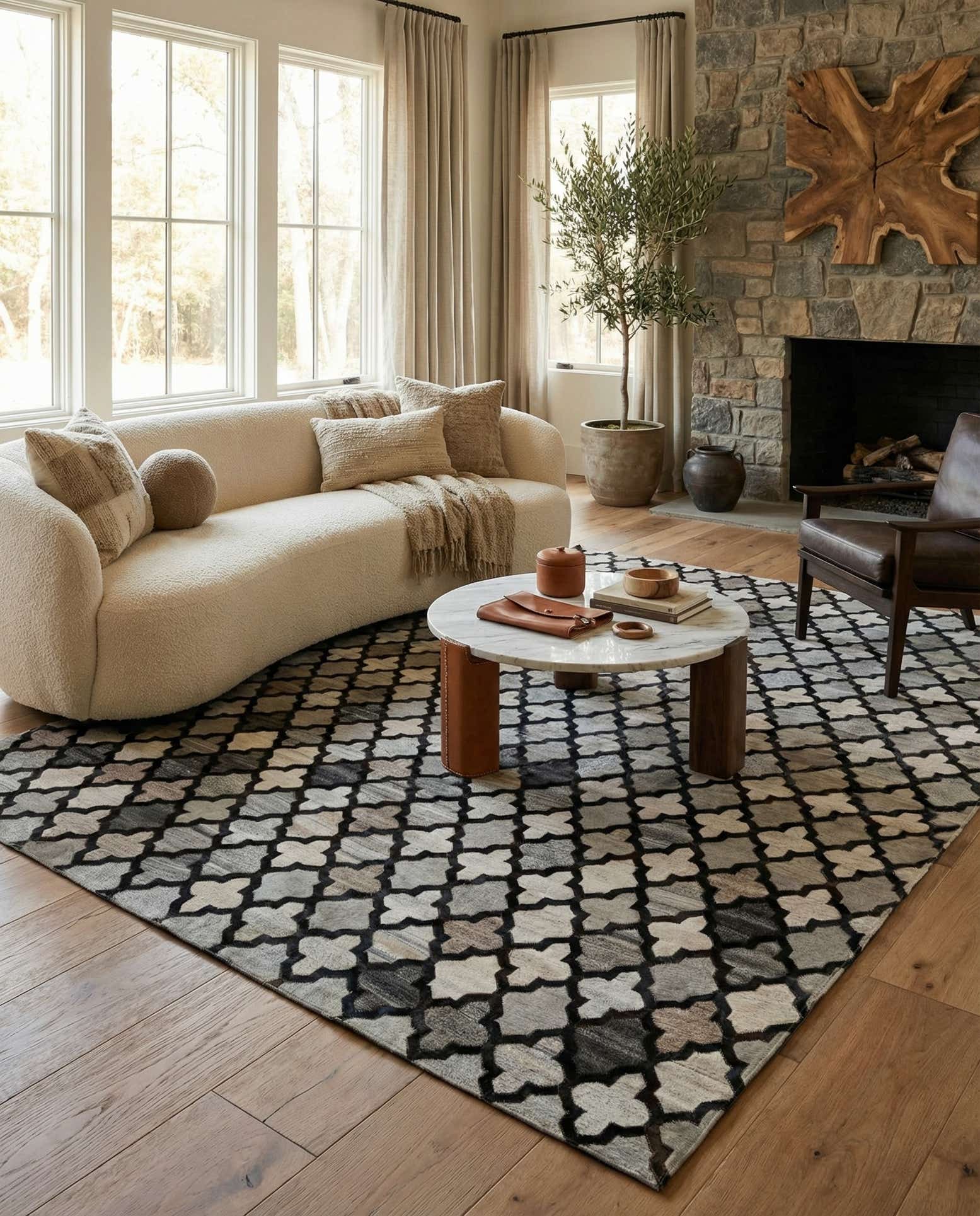 8' 1 x 9' 11 Cowhide - Patchwork Rug