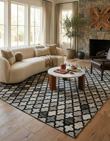 8' 1 x 9' 11 Cowhide - Patchwork Rug