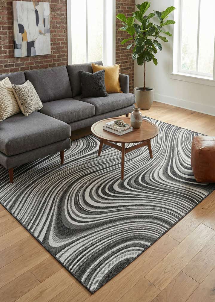 7' x 10' Easy-Clean Modern Indoor / Outdoor Rug