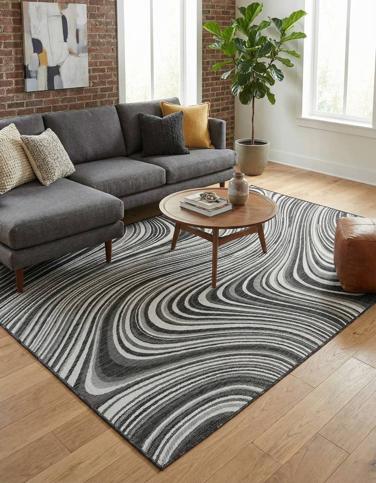 Detail image of 7' x 10'  Washable Modern Indoor / Outdoor Rug
