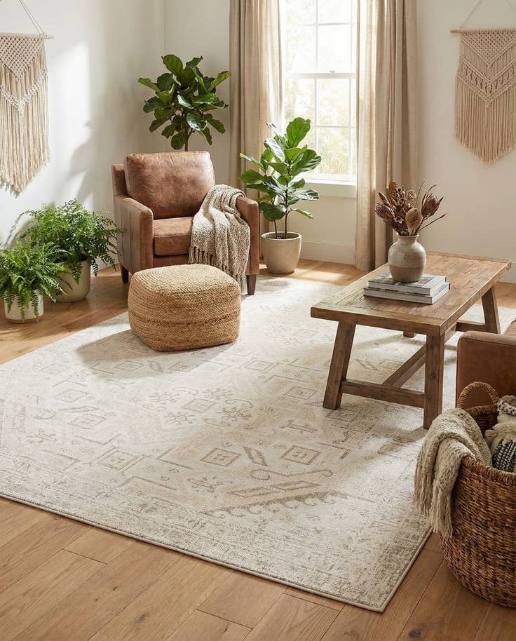 Detail image of 7' 10 x 11' Easy-Clean Aztec Indoor / Outdoor Rug