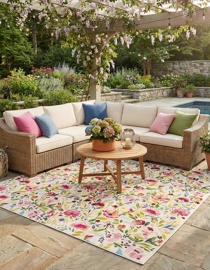 10' x 10' Easy-Clean Botanical Indoor / Outd...