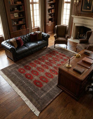 5' 3 x 7' 11 Hand Knotted Bokhara Oriental Wool Rug