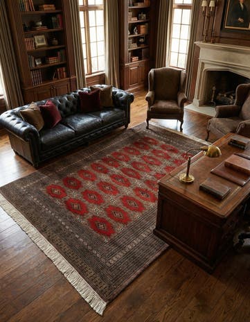 5' 3 x 7' 11 Hand Knotted Bokhara Oriental Wool Rug