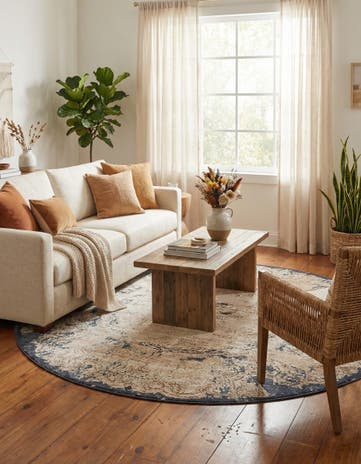 Cream Eliza Round Rug