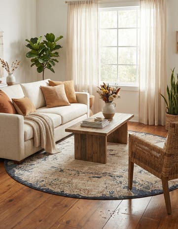 Cream Eliza Round Rug