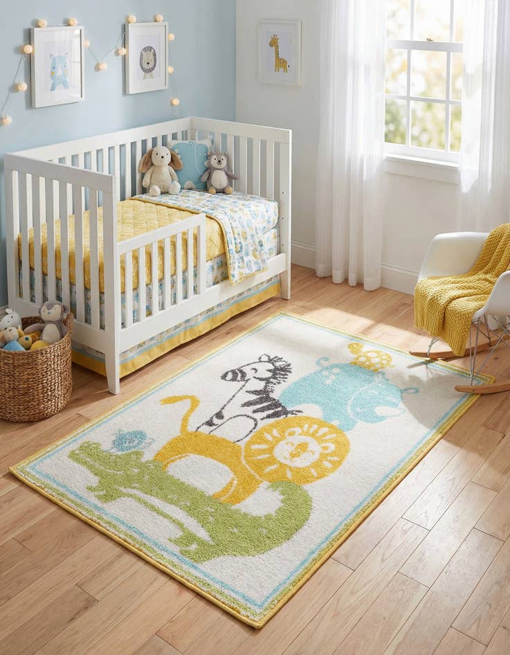 Detail image of 2' 2 x 3' Animals Whimsy Kids Rug