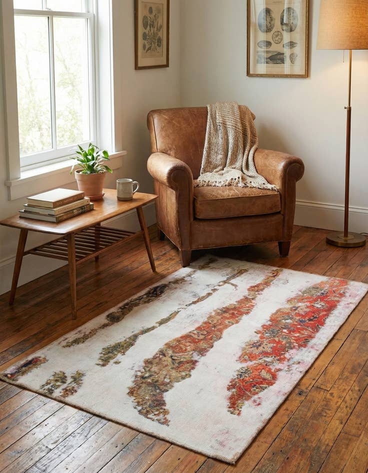 Detail image of 3' x 5' 4  Hand Knotted Ultra Vintage Persian Wool Rug