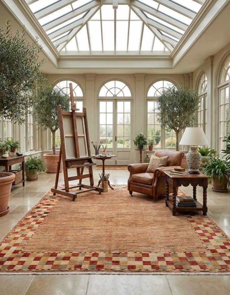 Detail image of  10' 3 x 12' 11  Hand Knotted Modern Ziegler Wool Rug