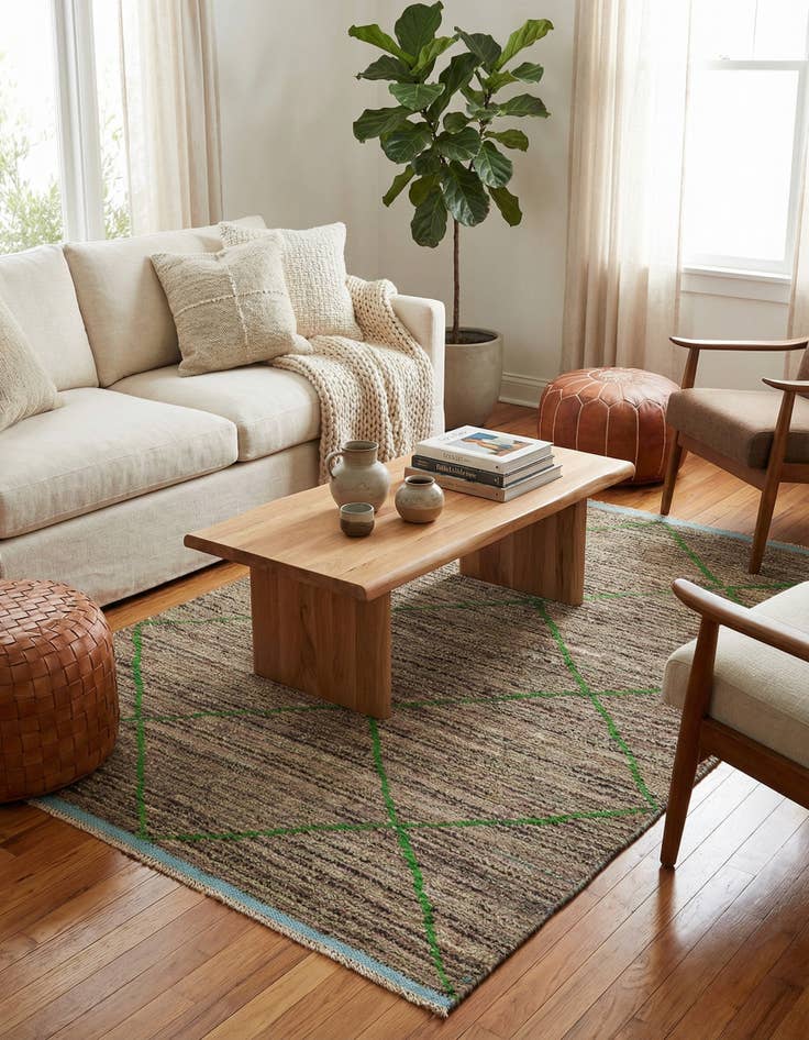 Detail image of 4' x 6' 5  Hand Knotted Moroccan Wool Rug