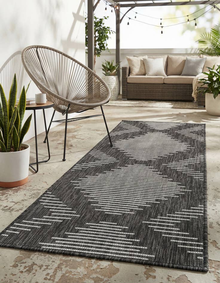 Detail image of  2' x 5' 3  Washable Modern Indoor / Outdoor Runner Rug