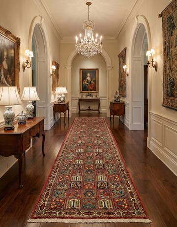 2' 7 x 13' Hand Knotted Qom Persian Runner Rug