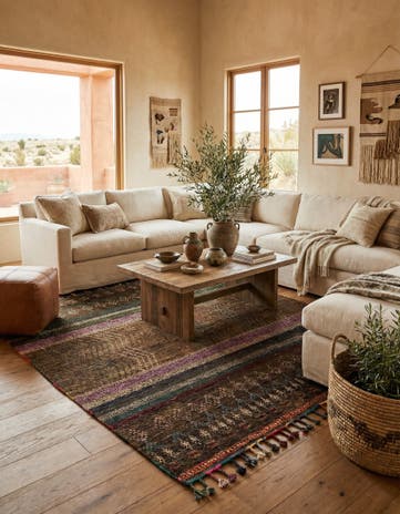 7' 9 x 9' 9 Hand Knotted Moroccan Wool Rug