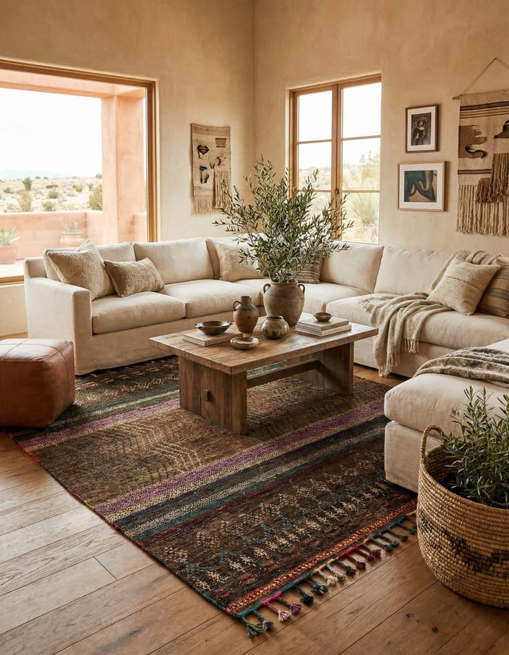 Detail image of 7' 9 x 9' 9  Hand Knotted Moroccan Wool Rug