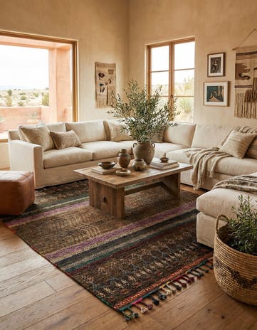 7' 9 x 9' 9 Hand Knotted Moroccan Wool Rug